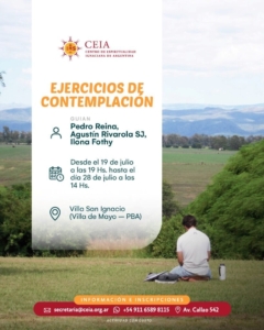 Flyer CEIA Ejercicios De Contemplación Julio
