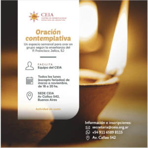 flyer ceia oracion contemplativa semanal 